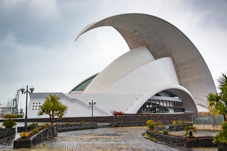SANTA CRUZ DE TENERIFE, SPAIN - 12.02.2017: Auditorio de Tenerife in Santa Cruz in Tenerife, Canary Islands, Spain. This auditorium was designed by famous architect Santiago Calatravaのeditorial素材