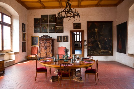 KOST, CZECH REPUBLIC - 02.09.2017: Interier of medieval old castle Kost in Czech Republicのeditorial素材