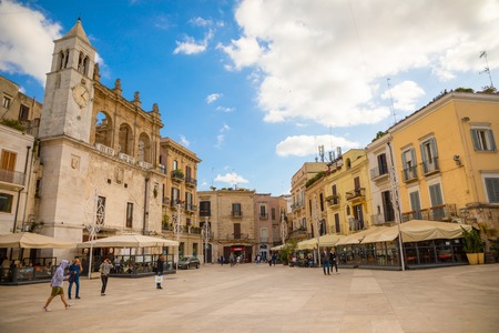 Bari, Italy - 5.05.2018: View of main square, piazza ferrarese, in italian city Bariのeditorial素材