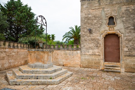 Old Well in Masseria Salamina in Puglia, Italyの写真素材