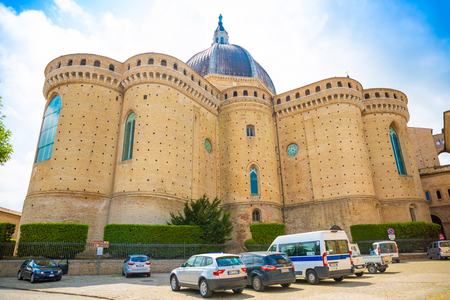 Loreto, Ancona, Italy - 8.05.2018: Sanctuary of the Santa Casa, the apse of the Basilica in Loreto, Italyのeditorial素材