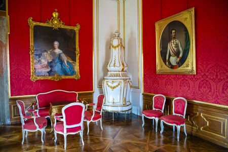 Valtice, Czech Republic - 3.05.2019: Interior of Valtice Castle in South Moravia, Czech Republic Europeのeditorial素材