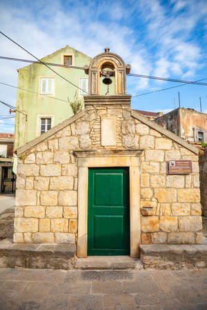 St. Vinsent Church in old town of Vela Luka, Korcula island, Croatiaの写真素材