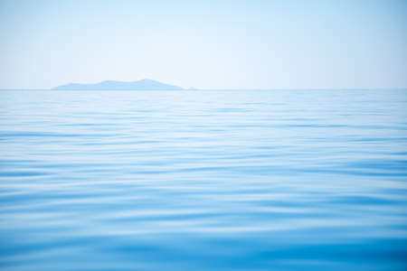 Blue Tones Water Waves Surface as Backgroundの写真素材
