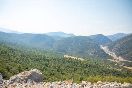 Scenic mountain landscape with new highway near Antalya in summer day, Turkey