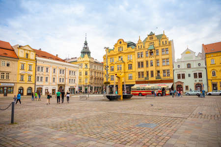 Plzen, Czech Republic - 22.08.2021: People on main square of old town Plzen in Czech republicのeditorial素材