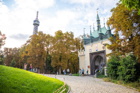 Prague, Czech Republic - 23.08.2021: Mirror Maze on Petrin Hill in Prague, Czech Republicのeditorial素材