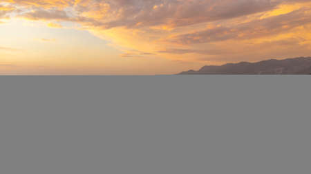 Sunset over the Adriatic sea in Montenegro. Last minutes of sunset.の写真素材