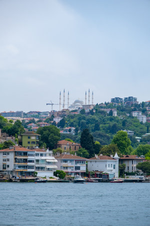 Istanbul, Turkey - May 29, 2022: Cityscape of asian part of Istanbul from water, Turkey in a beautiful summer dayのeditorial素材