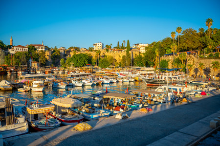 Antalya, Turkey - September 10, 2022: Harbor in the old city of Antalya Kaleici - Old Town of Antalya, Turkeyのeditorial素材