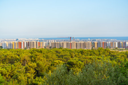 View of residential areas of Antalya city from the Zoo of Antalya, Turkeyの写真素材