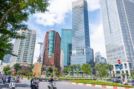 Ho Chi Minh, Vietnam - October 3, 2022: Ho Chi Minh city view with streets, architecture and transports. High quality photoのeditorial素材