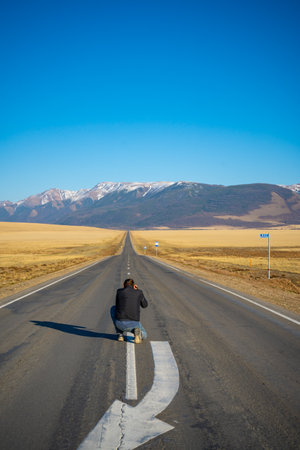 Chuysky tract is Mountain road with beautiful views in Altai, Russia. High quality photoの写真素材