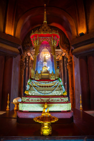 Pattaya, Thailand - December 31, 2023: Interior of Sanctuary of Truth wooden temple in Pattaya, Thailand. Sanctuary of Truth temple. High quality photoのeditorial素材