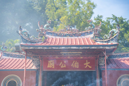 Georgetown, Malaysia - December 18, 2023: Incense in Thai Pak Koong Temple in Tanjung Tokong area in Georgetown, Malaysia. High quality photoのeditorial素材