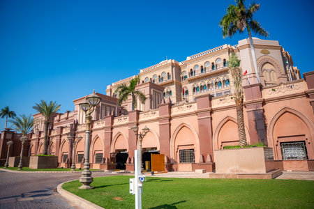Abu Dhabi, United Arab Emirates - December 5, 2023: The Emirates Palace is most expensive hotel in the world in Abu Dhabi, United Arab Emirates. High quality photoのeditorial素材