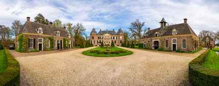 Diepenheim, Netherlands - April 7, 2024: Historic Castle Nijenhuis in city Diepenheim in Province Overijssel, Netherlands. High quality photoのeditorial素材