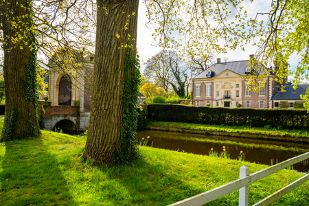 Diepenheim, Netherlands - April 7, 2024: Historic Castle Huis Diepenheim in Province Overijssel in city Diepenheim in Netherlands. High quality photoのeditorial素材