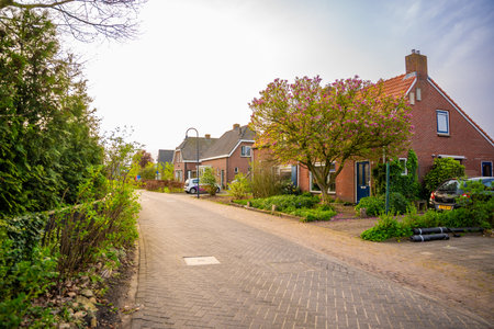 Gelselaar, Netherlands - April 6, 2024: Historical buildings in Gelselaar village in Netherlands. High quality photoのeditorial素材