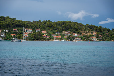 Shore in the bay of Uvala Gradina near the town of Vela Luka on the island of Korcula in Croatia. High quality photoの写真素材