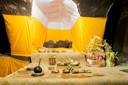 Altar inside the Goa Gajah Elephant caveBali.のeditorial素材
