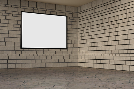 A white clip board on a  brick build wall の写真素材