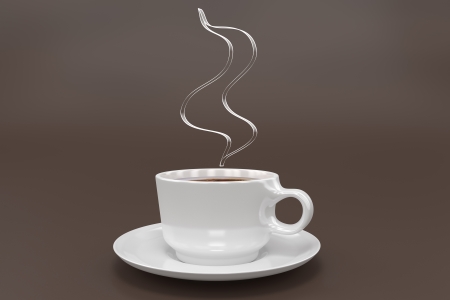 A Cup of Coffee with some smoke above の写真素材