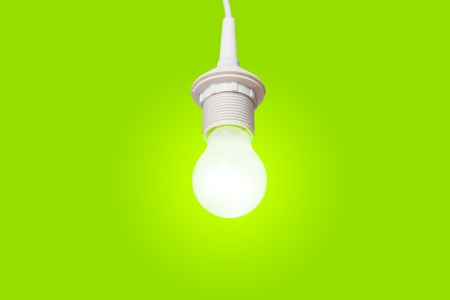 An old bulb Light on greenの写真素材