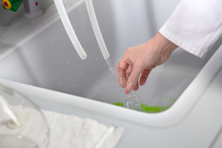 The Chemist is cleaning his Utilities の写真素材