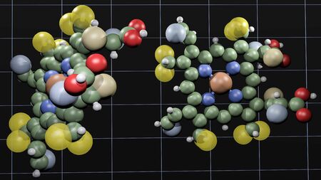 A atomical structure viewed on a rasterized screen の写真素材