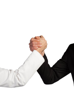 Two Business people a doing indian wrestling の写真素材