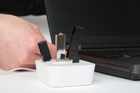 A fully equipped USB Hub connect to a notebook.の写真素材
