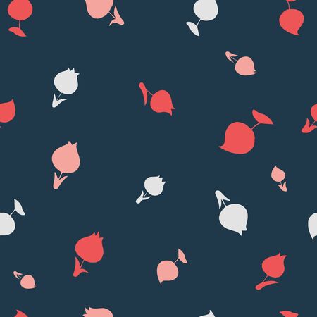 Cute, tulips pattern. Vector seamless pattern, can be used for fabrics, wallpaper, web, scrapbooking, card.のイラスト素材