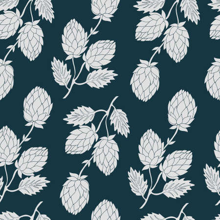 Repeating hops background. Can be used for postcards, invitations, advertising, web, textile and other.のイラスト素材