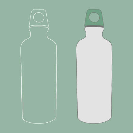 Illustration of a stylized bottle on a green background.のイラスト素材