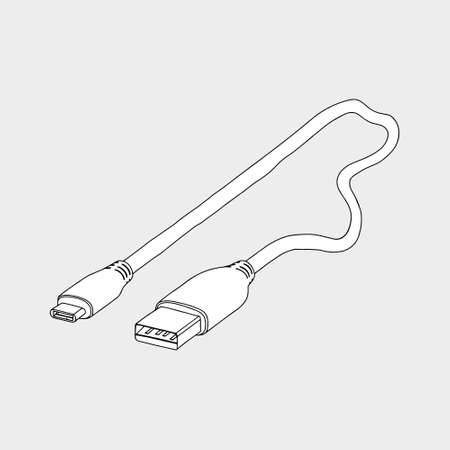 Illustration of Micro USB Cable.のイラスト素材