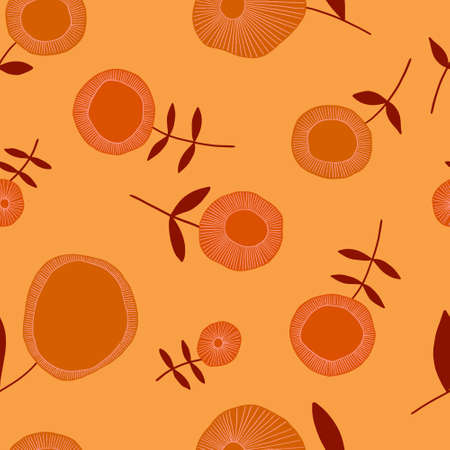 Repeating abstract flowers background. Can be used for postcards, invitations, advertising, web, textile and other.のイラスト素材