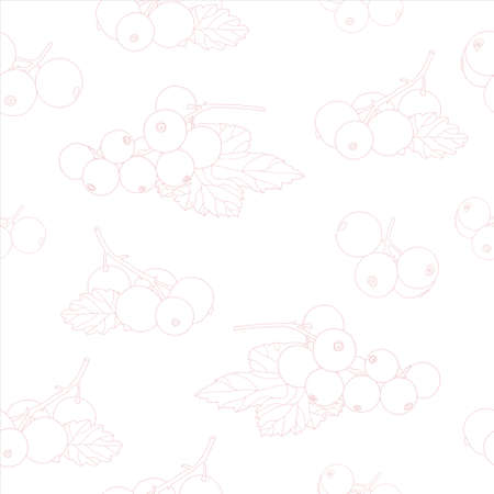 Twigs of currant seamless pattern. Can be used for postcards, invitations, advertising, web, textile and other.のイラスト素材