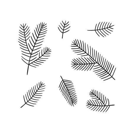 Hand drawn New Year and Xmas tree.
Doodle vector illustration for winter greeting cards, posters, stickers and seasonal design.のイラスト素材