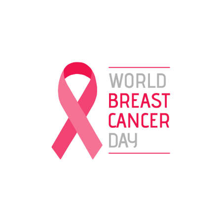 Pink ribbon. Breast cancer awareness symbol. World breast cancer day.のイラスト素材