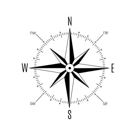 The rose of the winds. Compass rose. Vector illustration, flat design.のイラスト素材