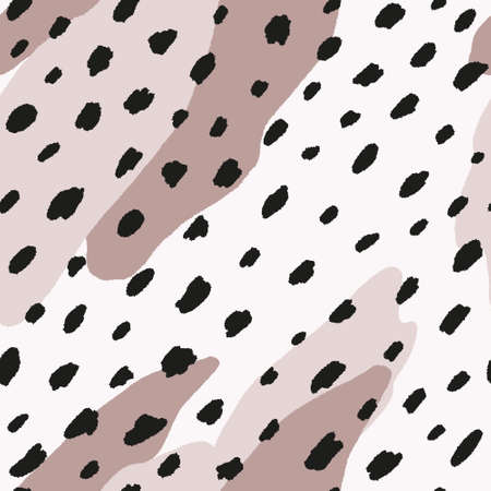 Seamless animalistic texture. Black and pink. Reminiscent of exotic animal fur. Can be used for fabrics, graphic design, wallpapers and more.のイラスト素材