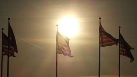 American Flag At Duskの写真素材