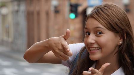 Teen Girl With Fun Poseの写真素材