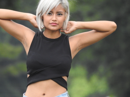 Thin Young Woman Or Female Teenの写真素材