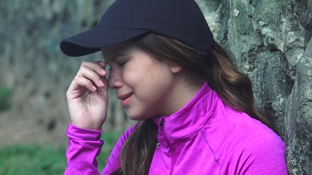 Unhappy Teen Girl Cryingの写真素材