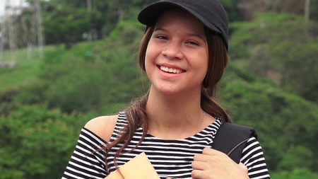 Happy Female Teen Studentの写真素材