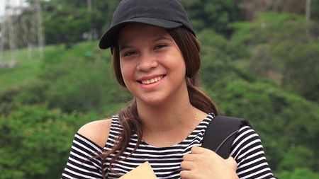 Happy Female Teen Studentの写真素材