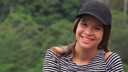 Happy Teen Girl Laughing And Smilingの写真素材