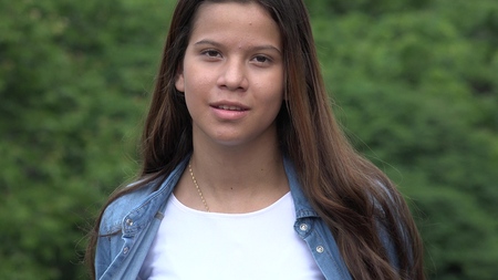 Confident Teen Female Model Posesの写真素材